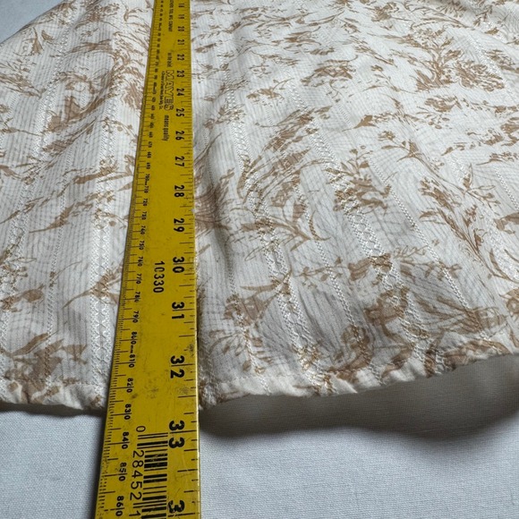 Lucy Paris Floral V-Neck Puff Sleeve Mini Dress Beige Women's Medium - Picture 9 of 10